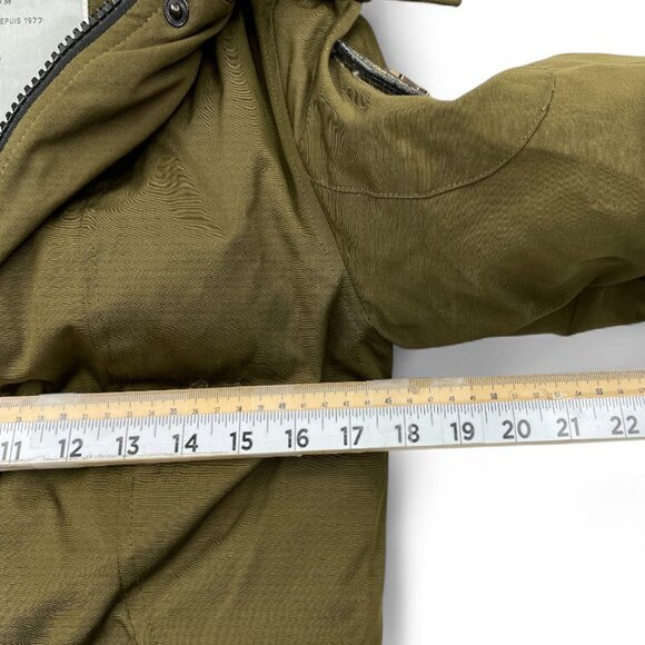 Toboggan Down Olive Green Removable Hood Fur Parka Puffer Coat Jacket Women's XS - Picture 11 of 14